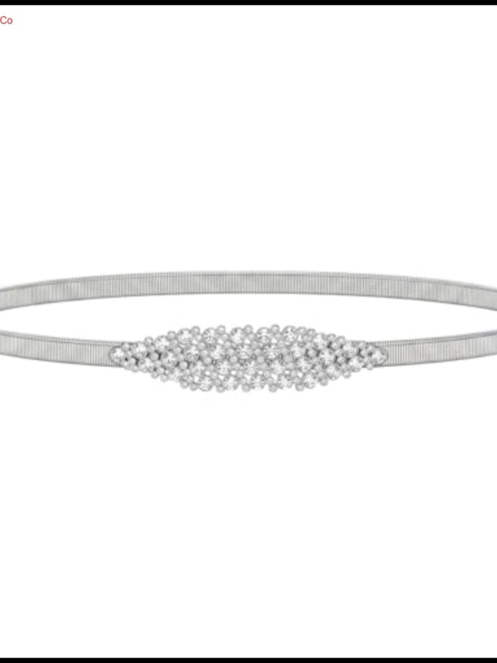 Rhinestone Elastic Waist Belt Metal Chain Dress Belt Skinny Sparkly